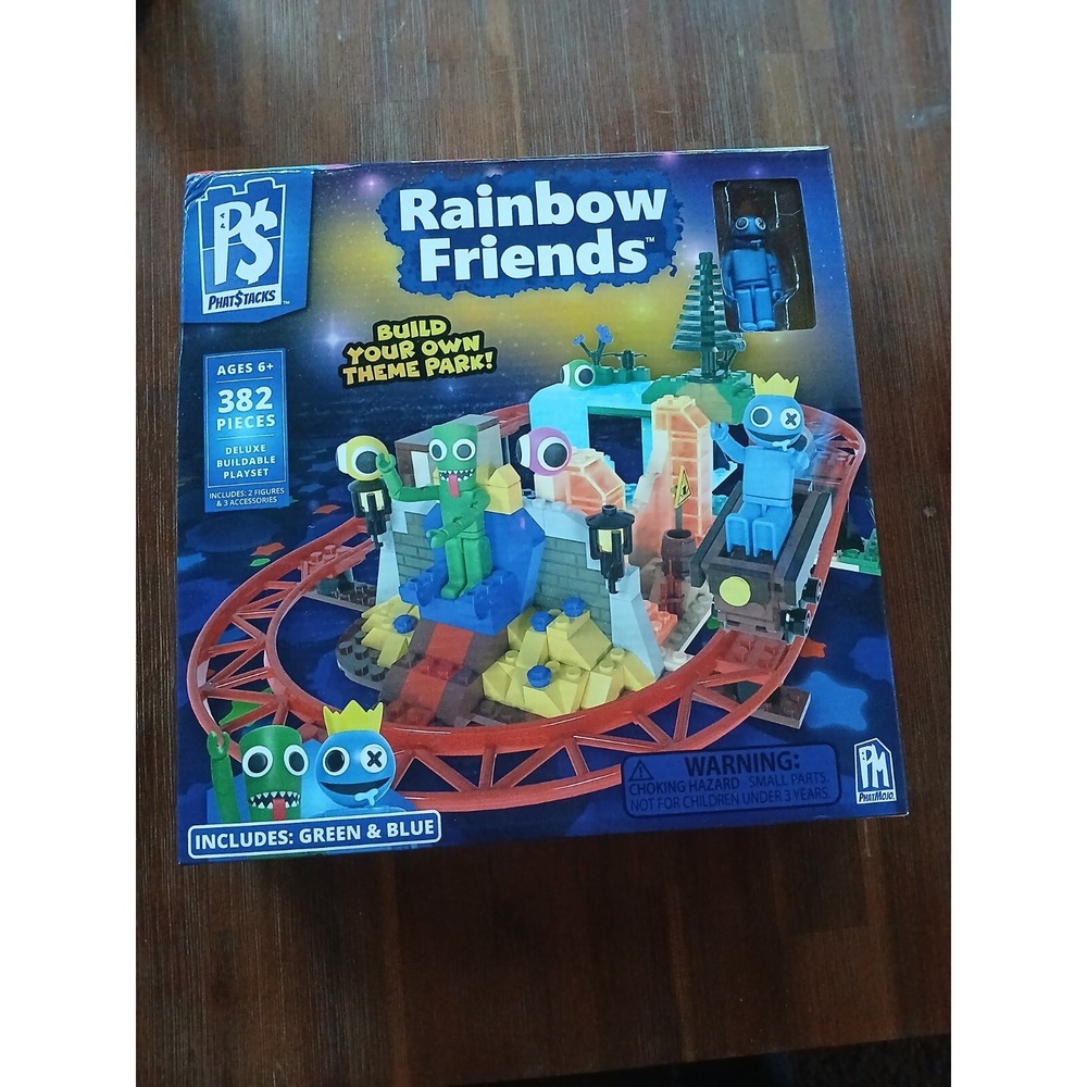 Rainbow Friends Playset Deluxe Buildable Theme Park Phat Stacks Damaged Box C3
